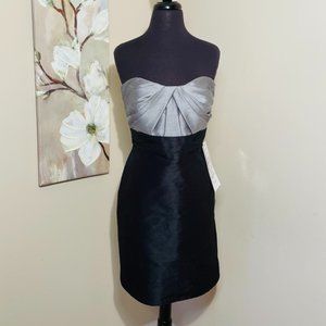 NWT Strapless Dress- Black & Gray Dress size 12